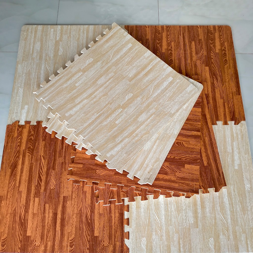 Thảm xốp vân gỗ với 2 màu lựa chọn