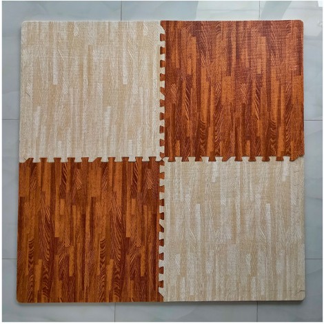 Thảm xốp vân gỗ bộ 8 tấm (60x60x1cm) - Hàng Việt Nam- Màu gỗ tự nhiên